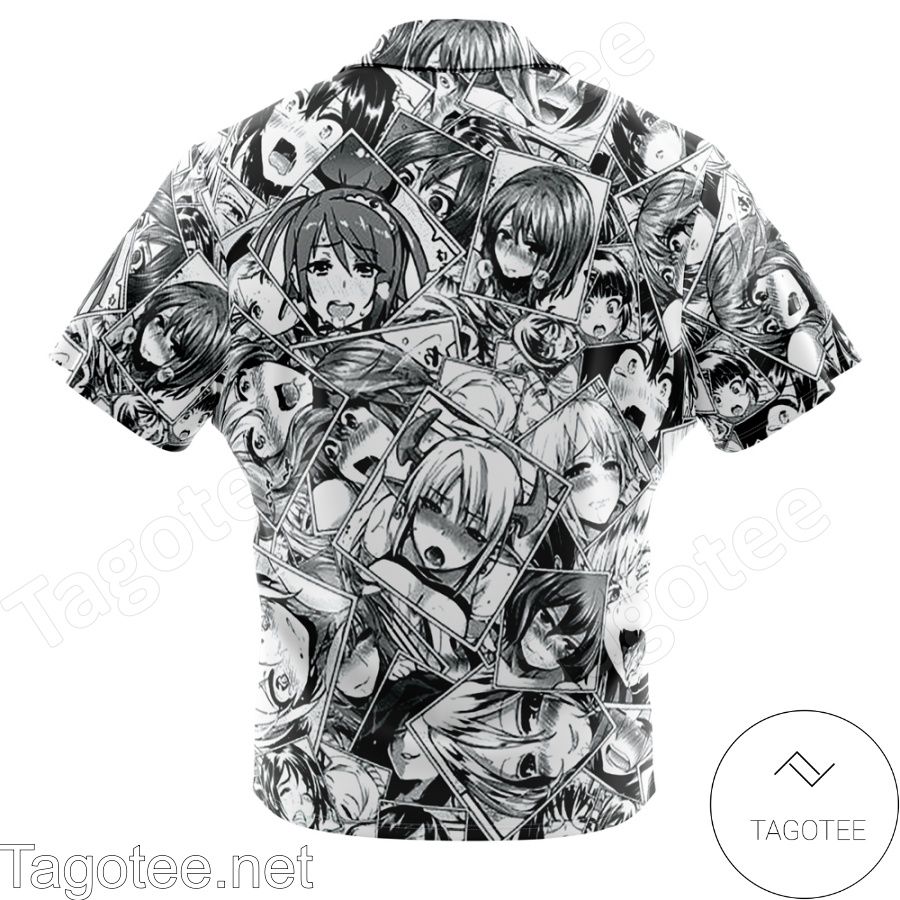 Ahegao Manga Collage Hawaiian Shirt a