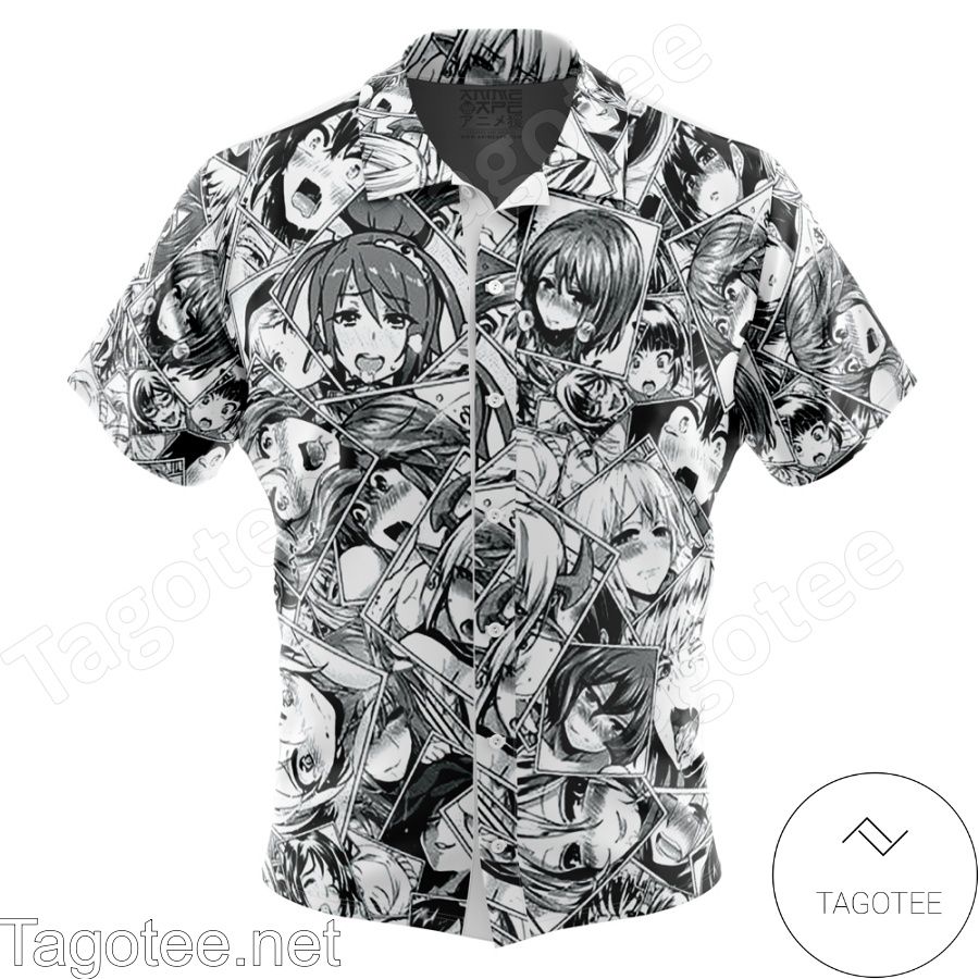 Ahegao Manga Collage Hawaiian Shirt