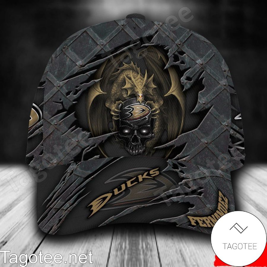 Anaheim Ducks Dragon Crack 3D NHL Custom Name Personalized Cap