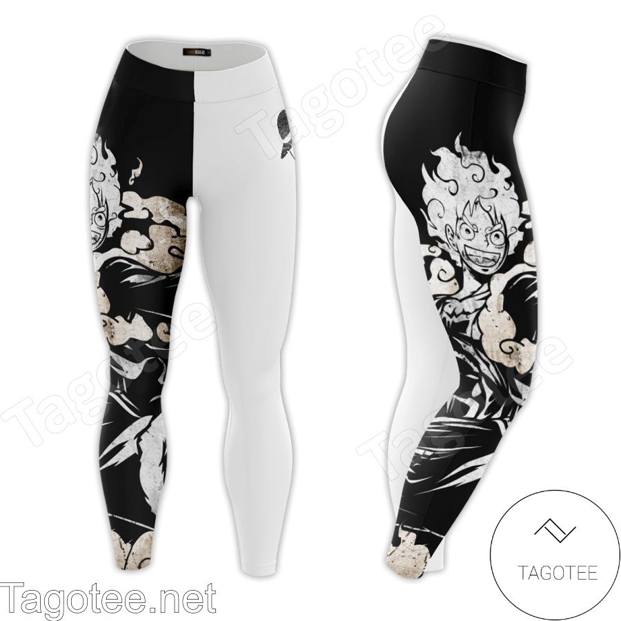 Adorable Anime One Piece Luffy Cool Black And White Leggings