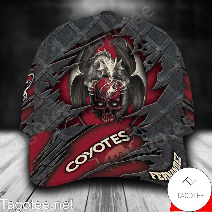 Arizona Coyotes Dragon Crack 3D NHL Custom Name Personalized Cap
