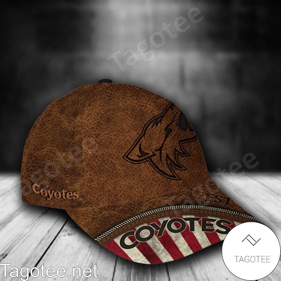Arizona Coyotes Leather Zipper Print NHL Custom Name Personalized Cap a