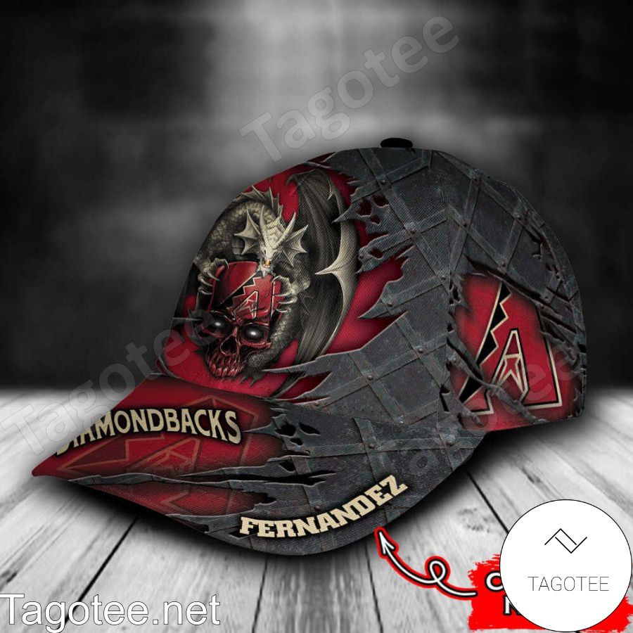 Arizona Diamondbacks Crack 3D MLB Custom Name Personalized Cap b
