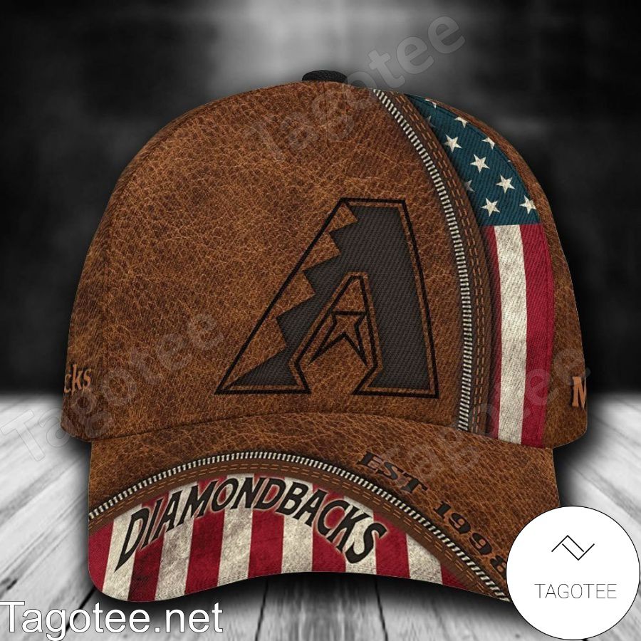 Arizona Diamondbacks Leather Zipper Print MLB Custom Name Personalized Cap