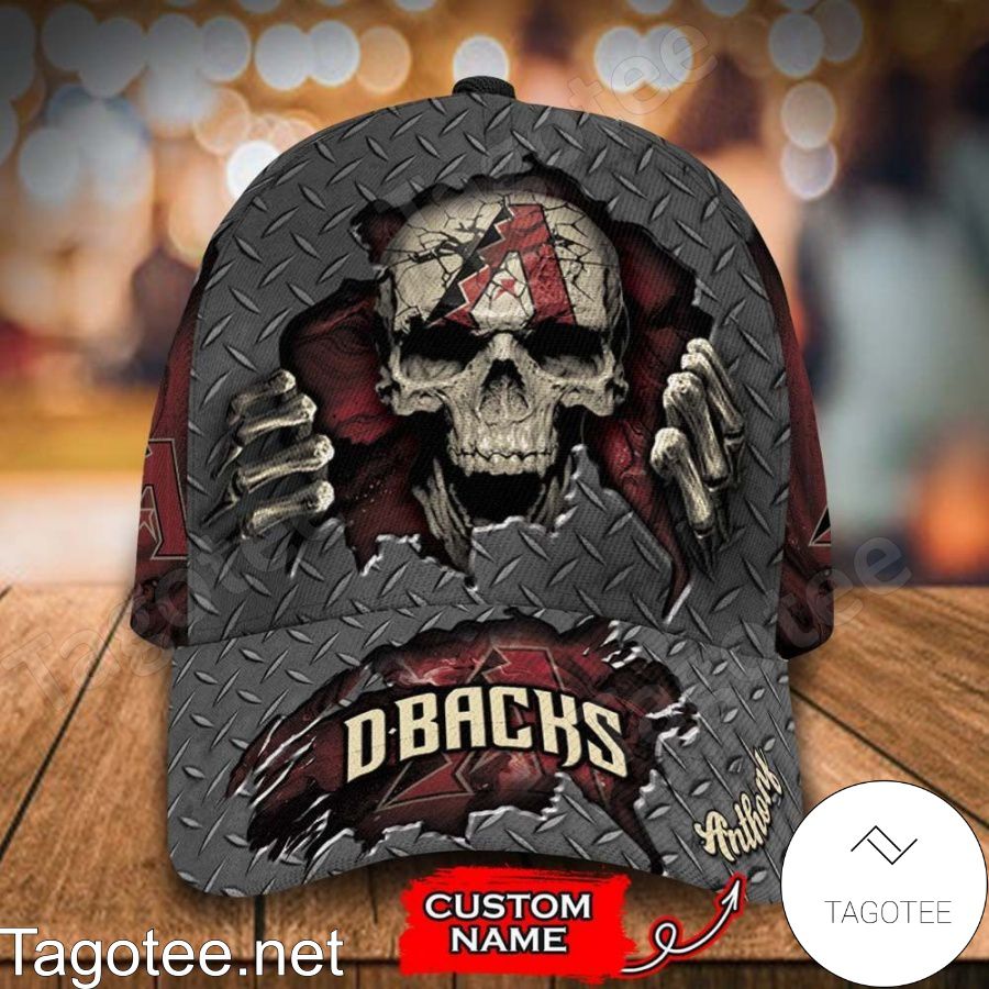 Arizona Diamondbacks Skull MLB Custom Name Personalized Cap
