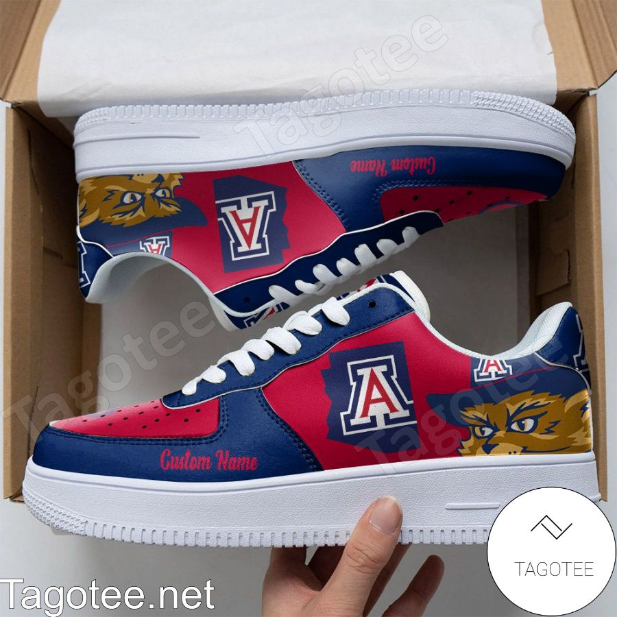 Arizona Wildcats Mascot Logo NCAA Custom Name Air Force Shoes