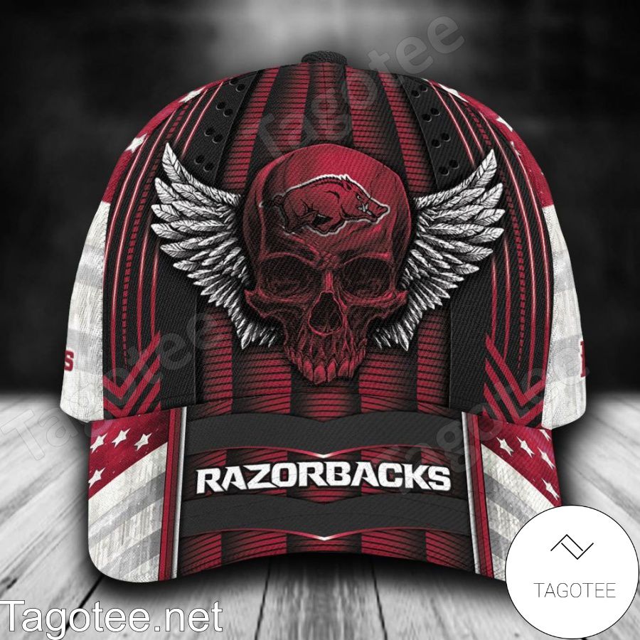 Arkansas Razorbacks Skull Flag NCAA Personalized Cap