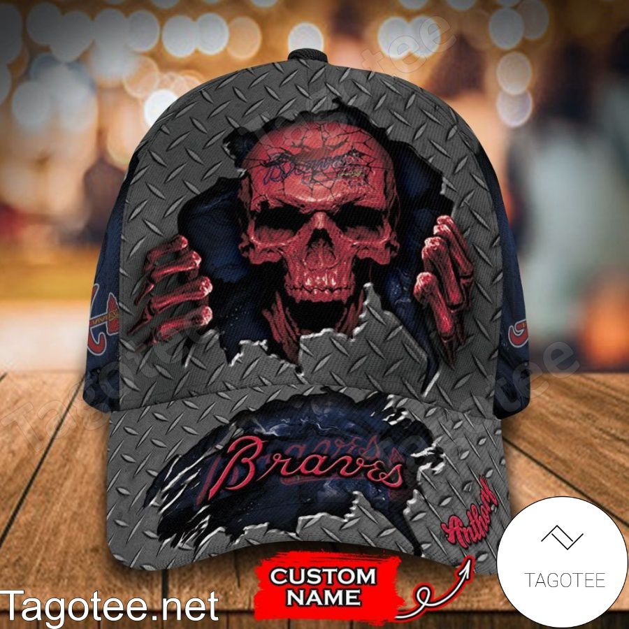 Atlanta Braves Skull MLB Custom Name Personalized Cap