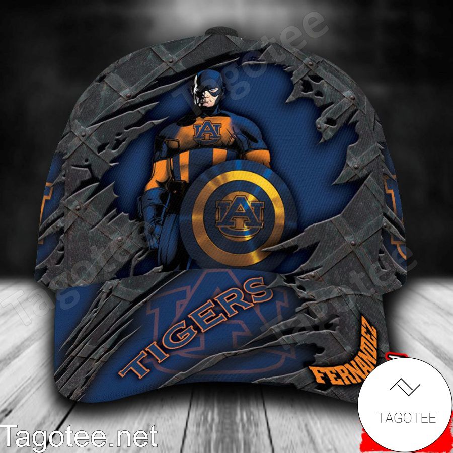 Auburn Tigers Captain America NCAA Personalized Cap
