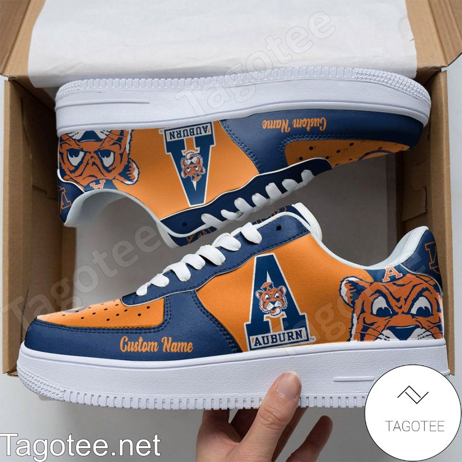 Auburn Tigers Mascot Logo NCAA Custom Name Air Force Shoes