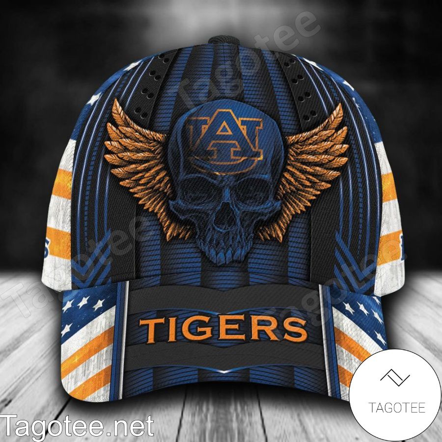 Auburn Tigers Skull Flag NCAA Personalized Cap