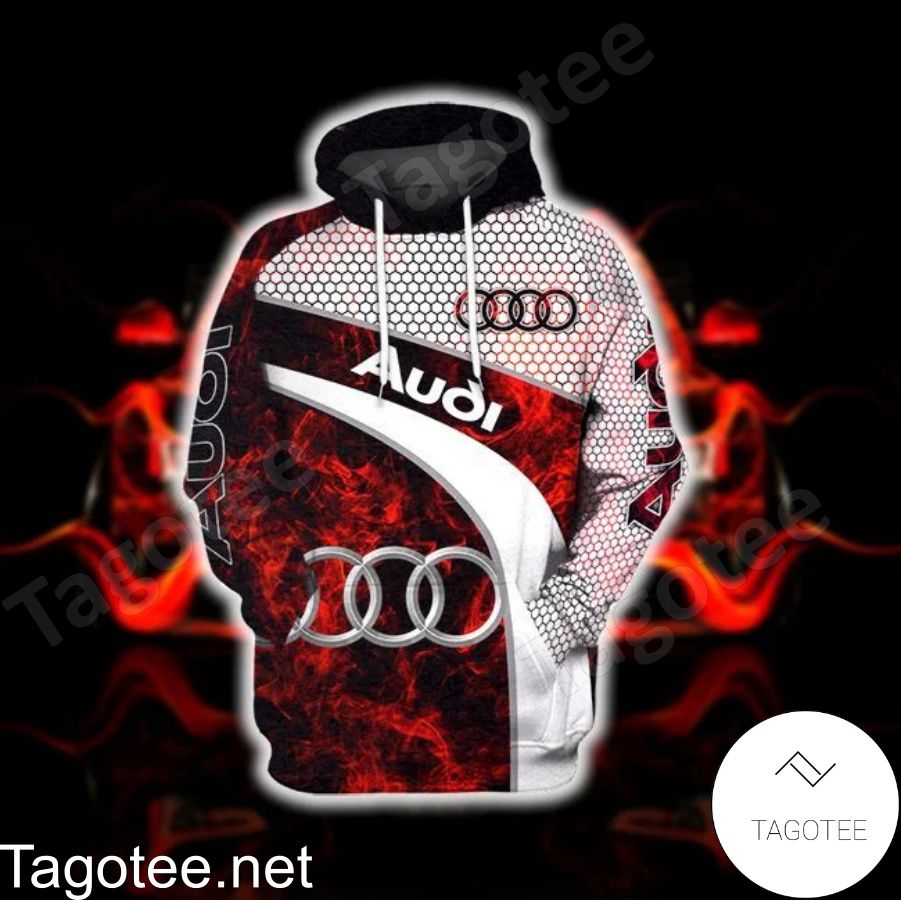 Audi Red Smoke Abstract And Hive Pattern Hoodie a