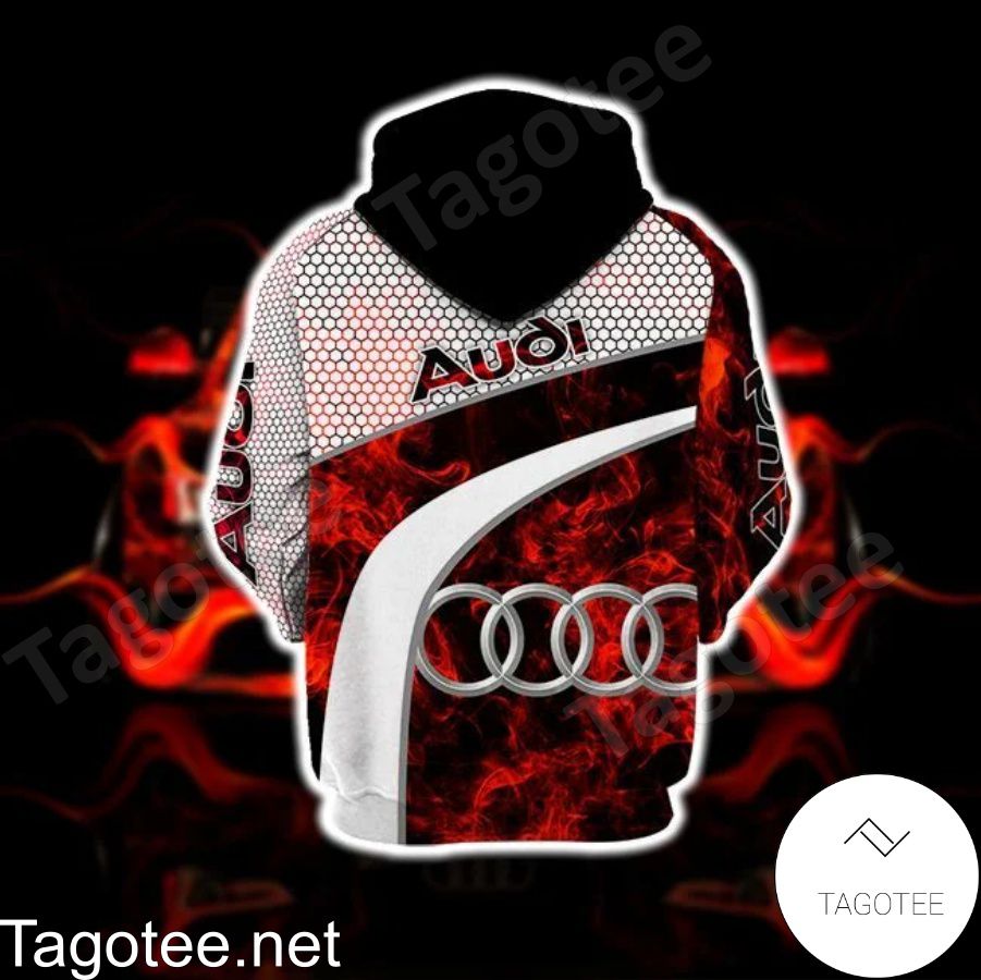 Audi Red Smoke Abstract And Hive Pattern Hoodie b