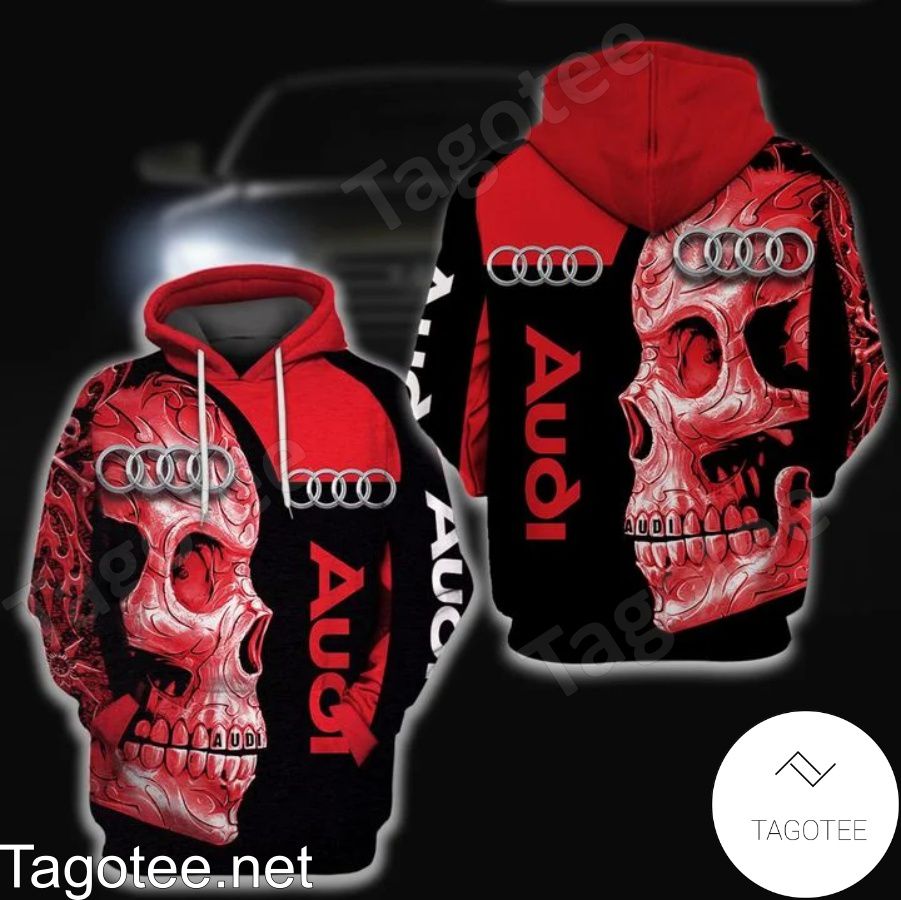 Audi Sugar Skull Black And Red Hoodie