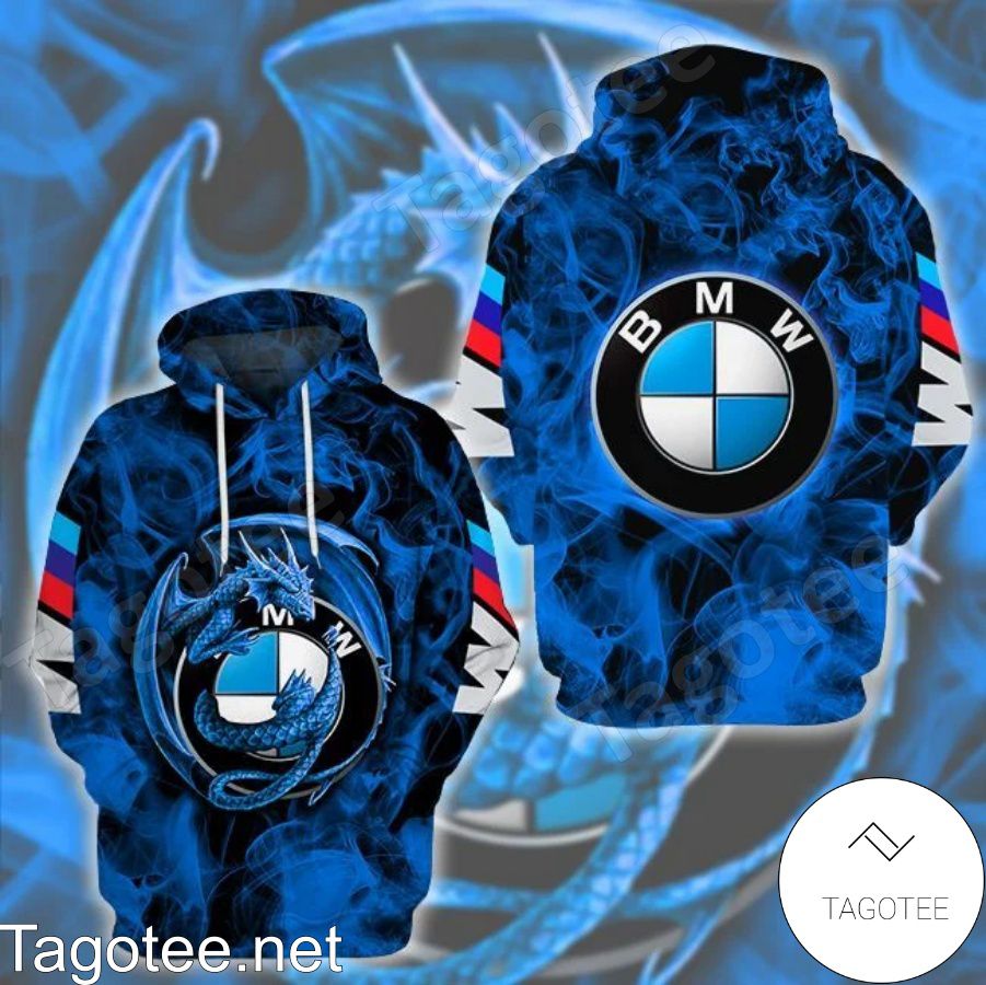 BMW Motorsport Blue Smoke Abstract Hoodie
