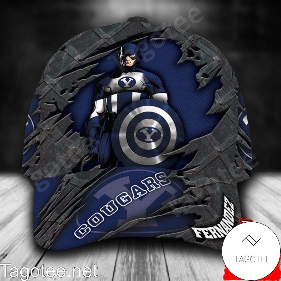 BYU Cougars Captain America NCAA Personalized Cap