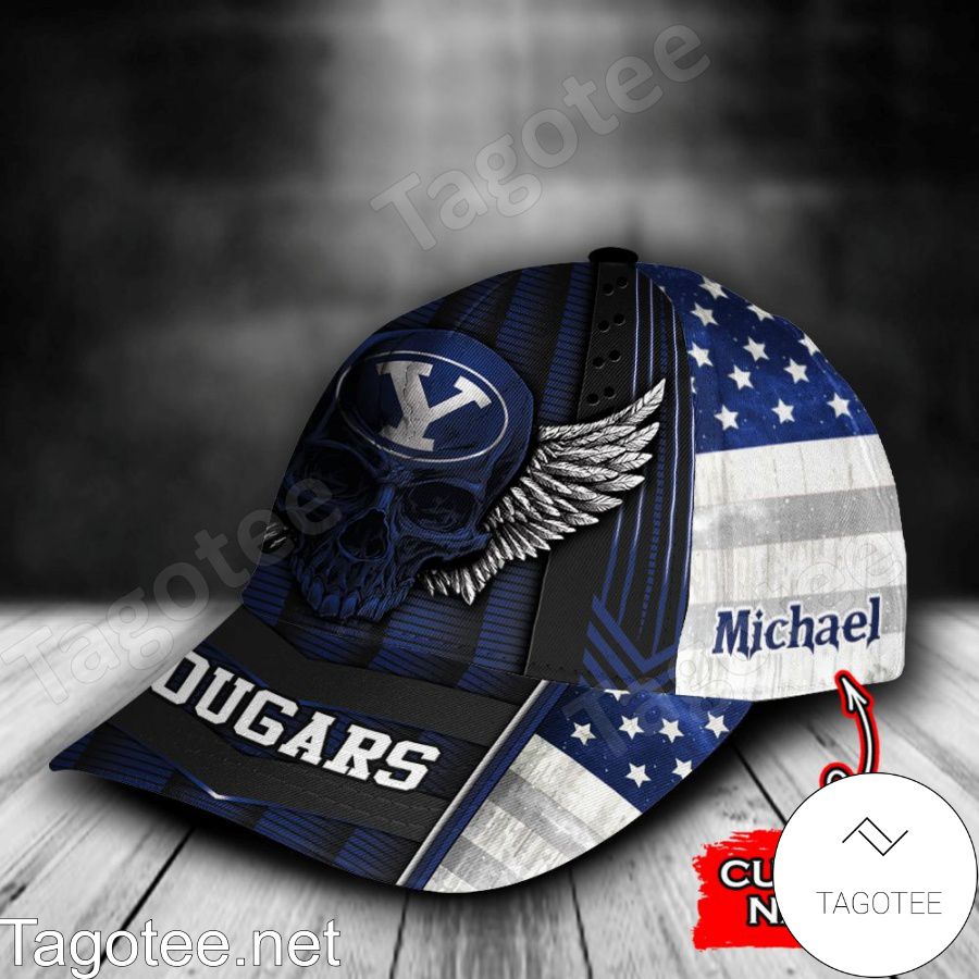 BYU Cougars Skull Flag NCAA Personalized Cap b
