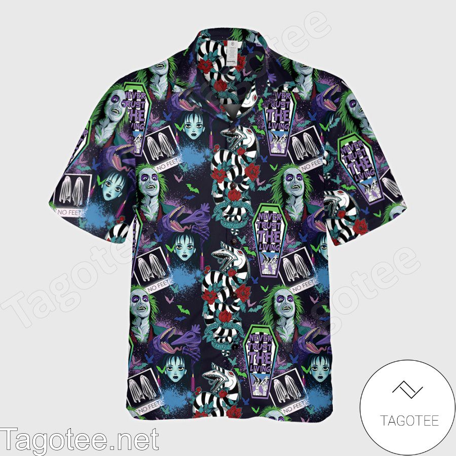 Beetlejuice Never Trust The Living Hawaiian Shirt b