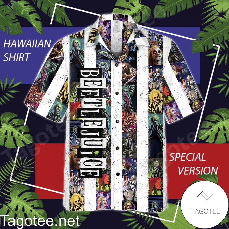 Beetlejuice The Musical Stripe Hawaiian Shirt a