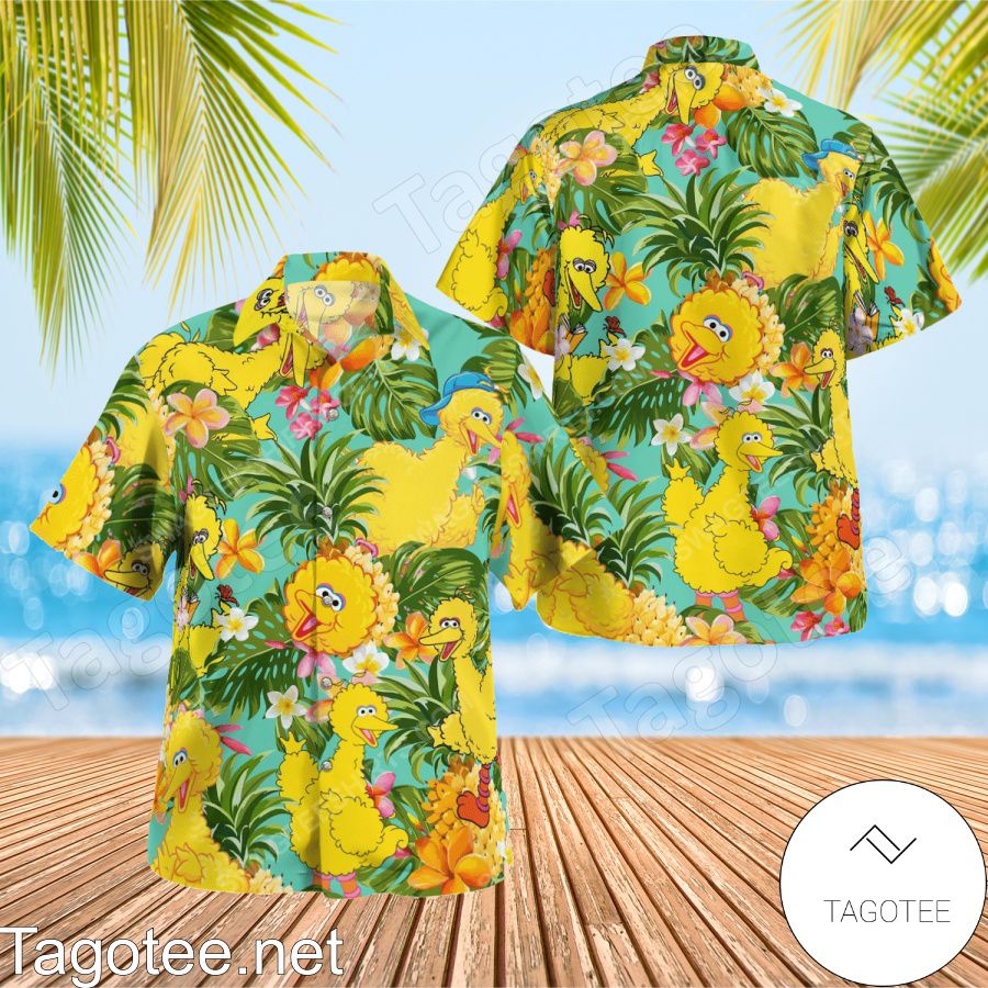 Big Bird The Muppet Tropical Pineapple Hawaiian Shirt