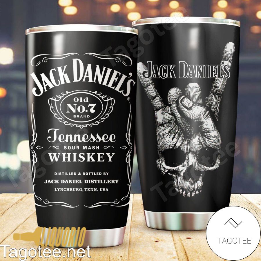 Black White Skull Jack Daniel's Tumbler
