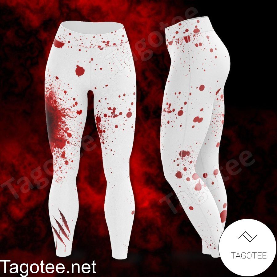 Only For Fan Blood Stain Claw Scratch White Leggings