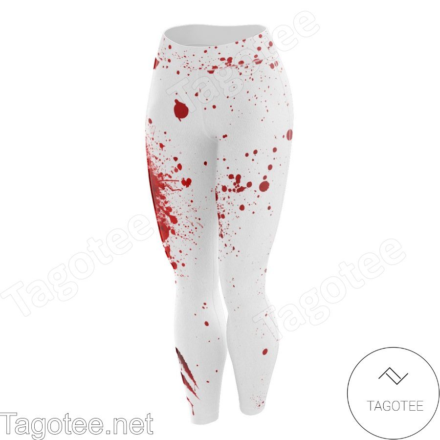 Fantastic Blood Stain Claw Scratch White Leggings