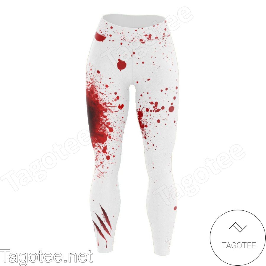 US Shop Blood Stain Claw Scratch White Leggings