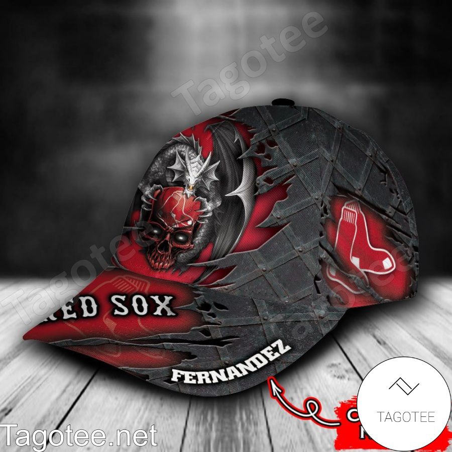 Boston Red Sox Crack 3D MLB Custom Name Personalized Cap b