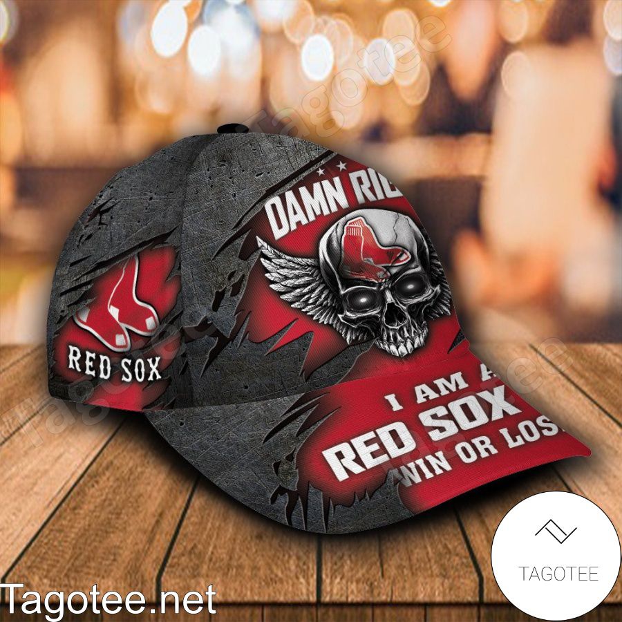 Boston Red Sox Skull MLB Custom Name Personalized Cap a