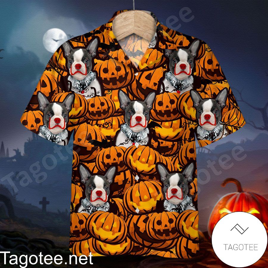 Boston Terrier Pumpkin Halloween Shirt