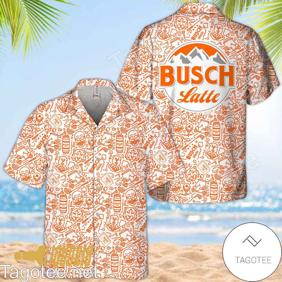 Busch Latte Doodle Art Hawaiian Shirt