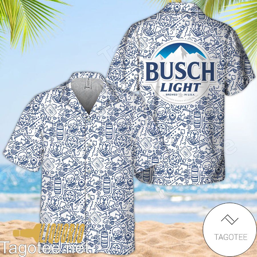 Busch Light Doodle Art Hawaiian Shirt