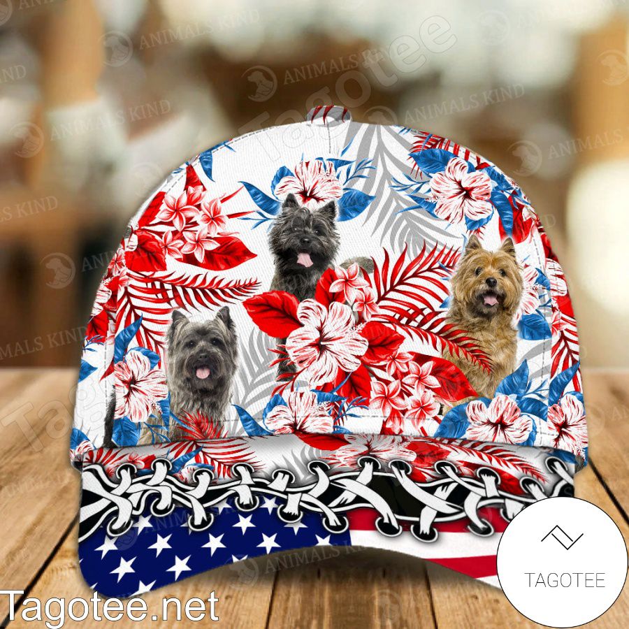 Cairn Terrier American Flag Cap