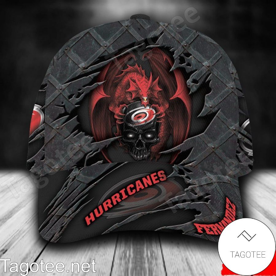 Carolina Hurricanes Dragon Crack 3D NHL Custom Name Personalized Cap