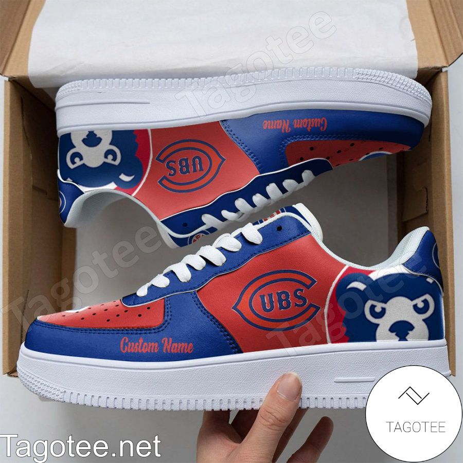 Chicago Cubs Mascot Logo MLB Baseball Custom Name Air Force Shoes
