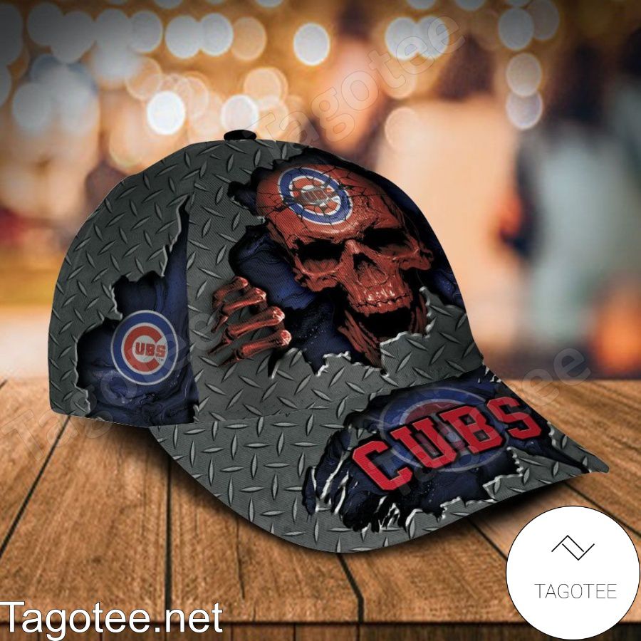 Chicago Cubs Skull MLB Custom Name Personalized Cap a