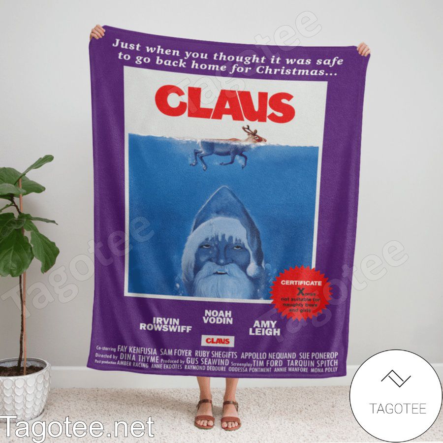 Claus Christmas Jaws Fleece Blanket, Quilt