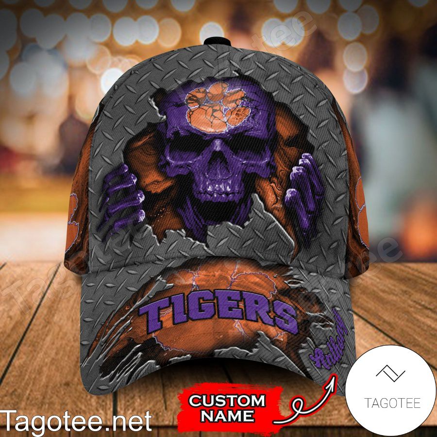 Clemson Tigers SKULL NCAA Personalized Cap