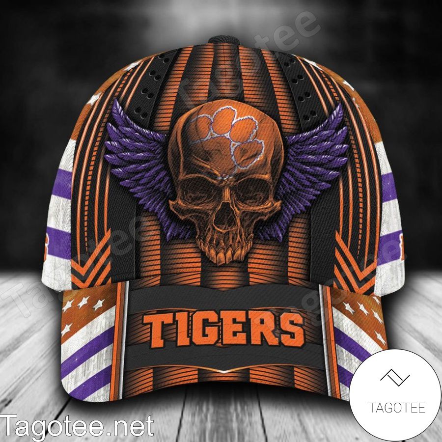 Clemson Tigers Skull Flag NCAA Personalized Cap