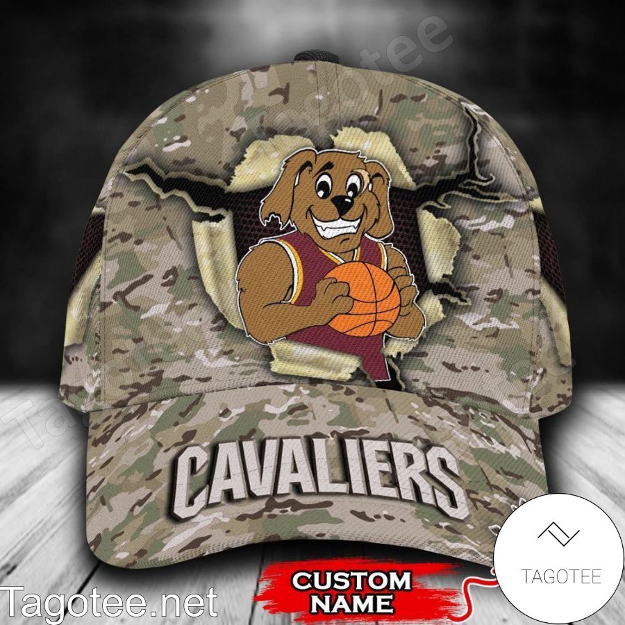 Cleveland Cavaliers Camo Mascot NBA Custom Name Personalized Cap