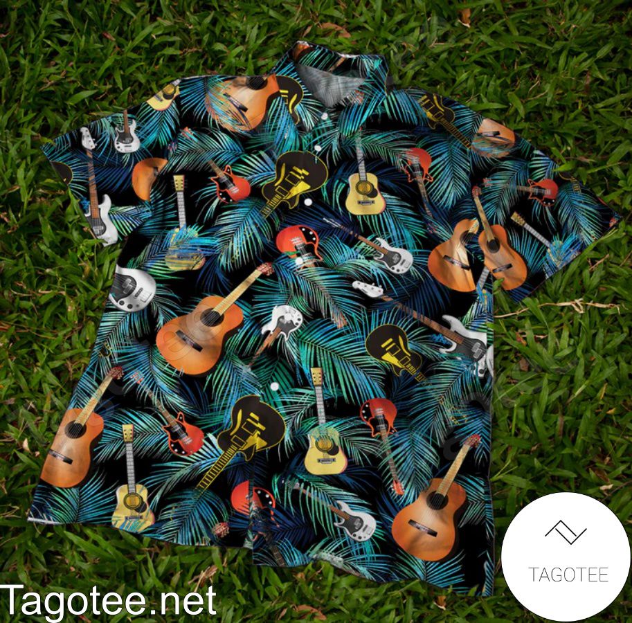 Colorful Guitar Tropical Hawaiian Shirt