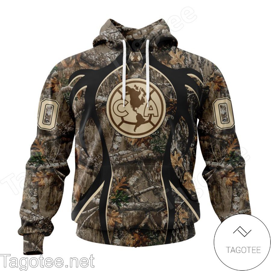 Customized LIGA MX Club América Hunting Camo Hoodie, Unisex Shirts