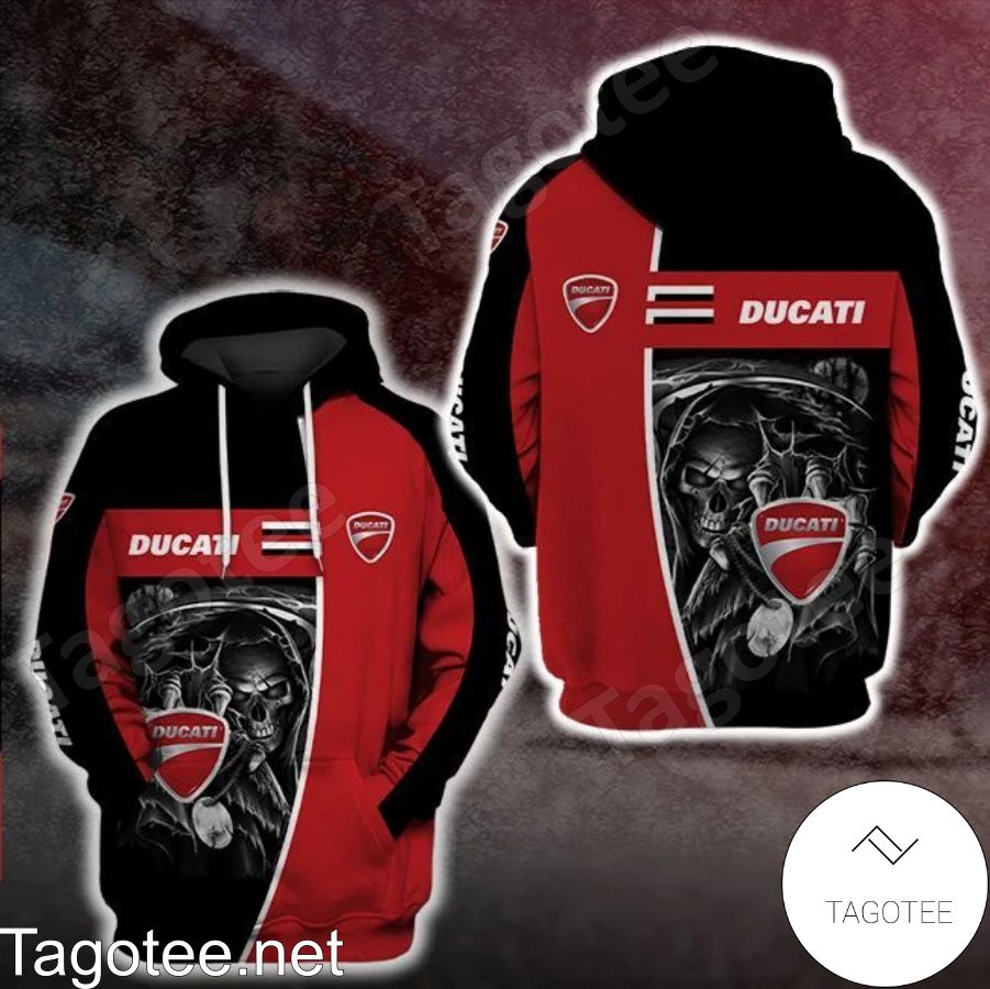 Ducati Skull Black And Red Hoodie