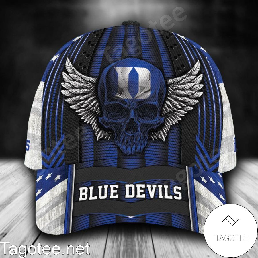 Duke Blue Devils Skull Flag NCAA Personalized Cap