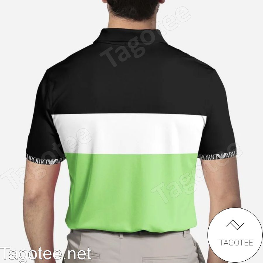 Ea7 Emporio Armani Mix Color Black White And Green Polo Shirt a