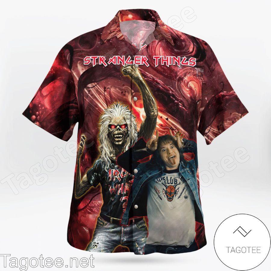 Eddies Stranger Things Iron Maiden Awesome Sense Of Music 2022 Hawaiian Shirt b
