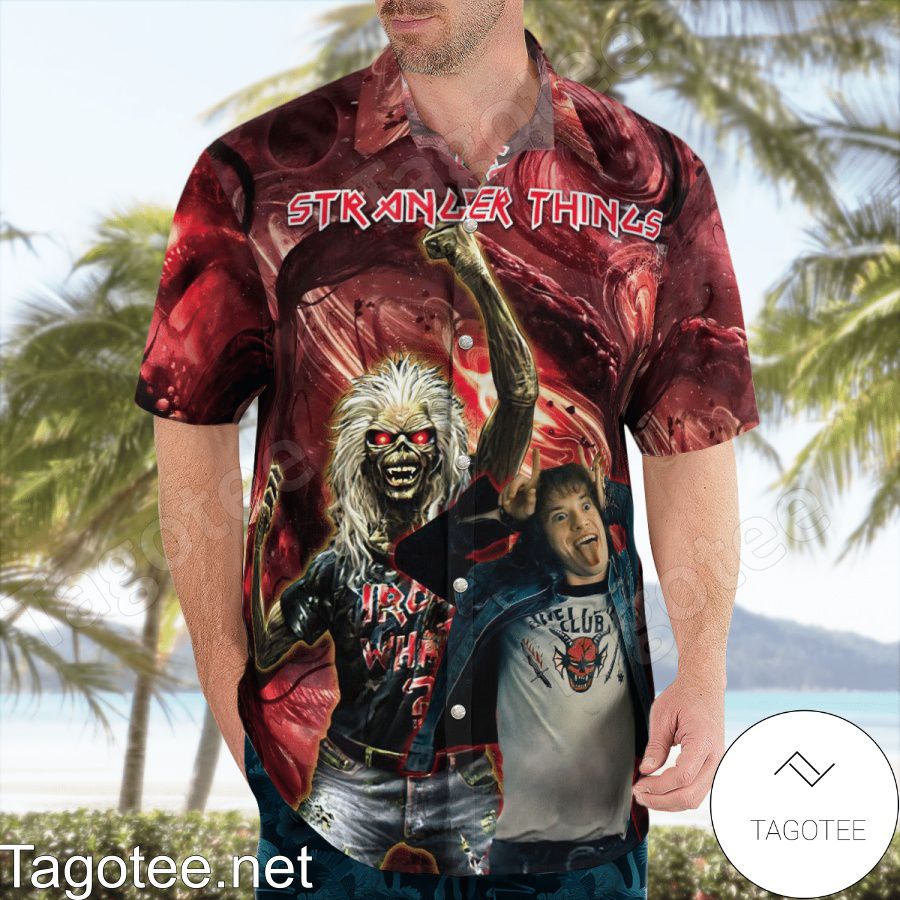 Eddies Stranger Things Iron Maiden Awesome Sense Of Music 2022 Hawaiian Shirt c