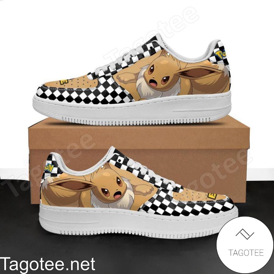 Eevee Checkerboard Pokemon Air Force Shoes