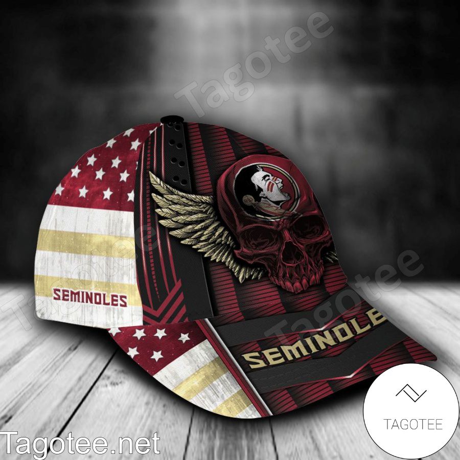 Florida State Seminoles Skull Flag NCAA Personalized Cap a
